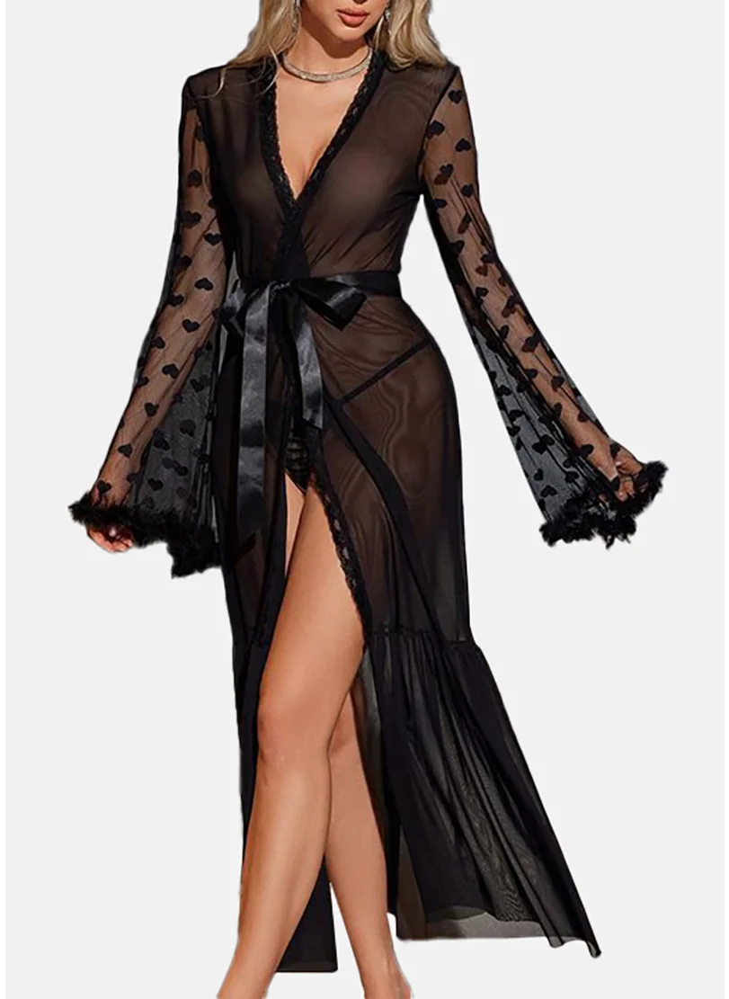 يونيكي Black Solid Babydoll with briefs