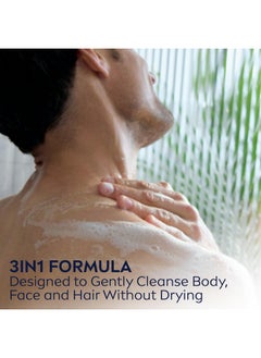 NIVEA MEN NIVEA MEN Boost 3-in-1 Body Wash, Citrus Scent and Caffeine Enriched Men's Body Wash Cleanses Face, Body and Hair, 16.9 Fl Oz Bottle- Pack of 3  - Image 2