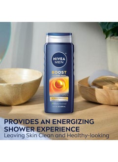 NIVEA MEN NIVEA MEN Boost 3-in-1 Body Wash, Citrus Scent and Caffeine Enriched Men's Body Wash Cleanses Face, Body and Hair, 16.9 Fl Oz Bottle- Pack of 3  - Image 4