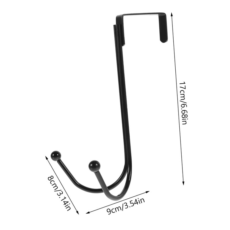 Over Door Hooks 2 Pack Black Coat Hat Hanger Organizer For Bedroom Bathroom Kitchen Space Saving - Image 3