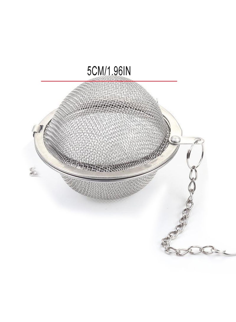 بيوينتي 2 قطعة مصفاة شاي شاي شبكية كروية شبكية 2 قطعة مصفاة شاي مصفاة شاي ممتازة بفاصل شاي فاصل مع خطاف سلسلة ممتد - Image 2