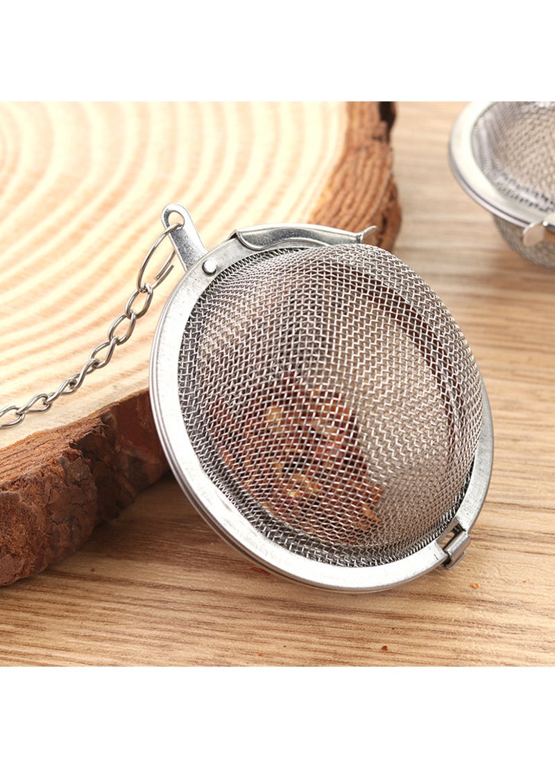 بيوينتي 2 قطعة مصفاة شاي شاي شبكية كروية شبكية 2 قطعة مصفاة شاي مصفاة شاي ممتازة بفاصل شاي فاصل مع خطاف سلسلة ممتد - Image 5