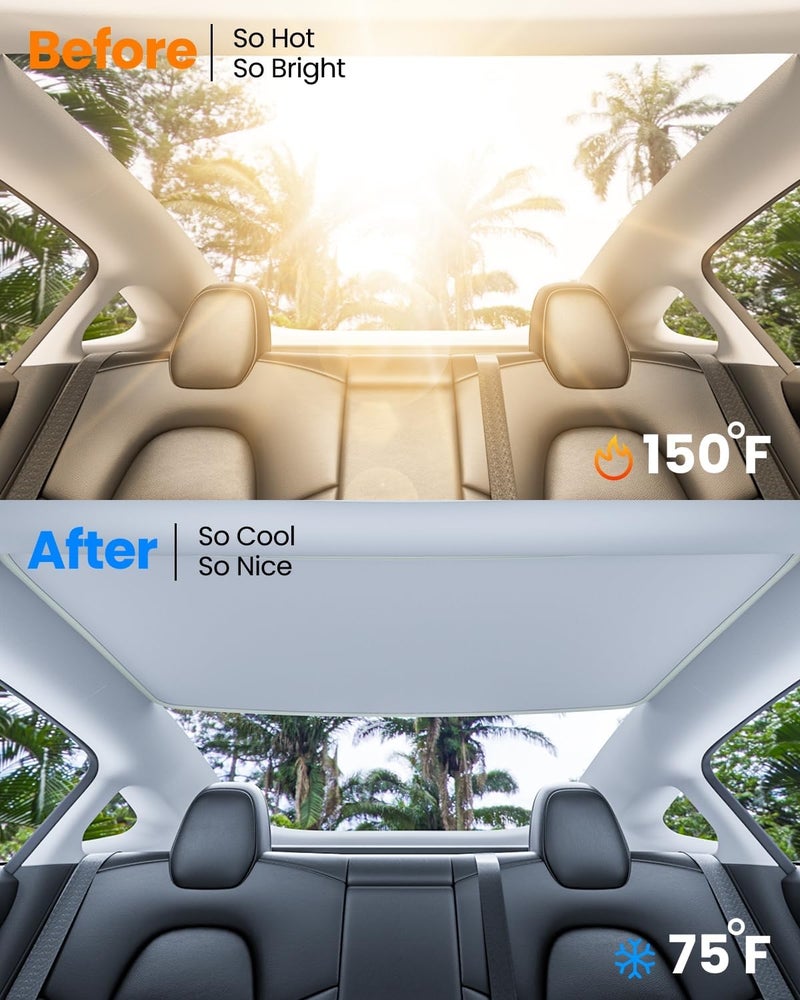 REEVAA 2025 Tesla Model 3 Roof Sunshade - Image 2