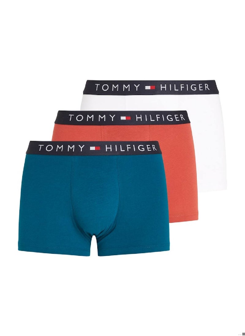 TOMMY HILFIGER Men's 3-Pack Trunks - Cotton, Multicolour  - Image 1