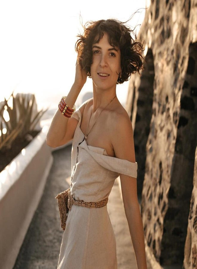 كولودوغو مجموعة كولودوغو من 3 أساور عريضة للنساء، قابلة للتكديس، مصنوعة من الأكريليك والخيزران، أساور مطاطية للنساء كهدية مجوهرات - Image 2