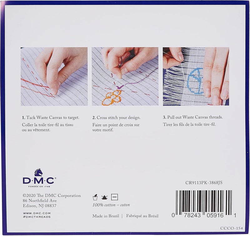 DMC Charles Craft Waste Canvas, White, 12 x 18 Inches, 10 Count - Image 2