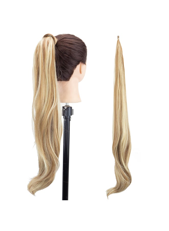 IMISSU Hair Extension Pony Tail Flexible Hair Ponytails Hairpieces Piano Copper Mix Blonde - Image 3