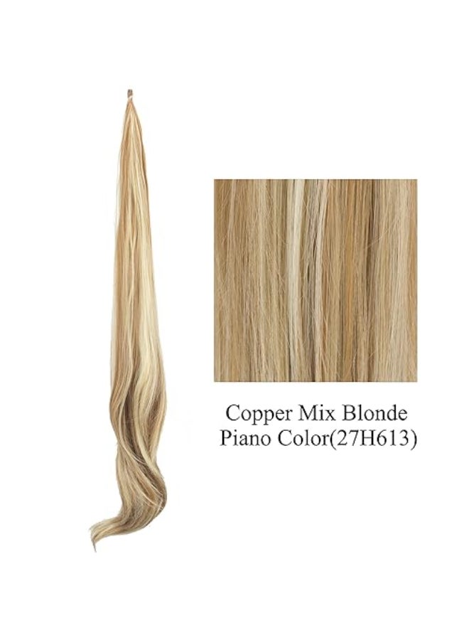 IMISSU Hair Extension Pony Tail Flexible Hair Ponytails Hairpieces Piano Copper Mix Blonde - Image 4