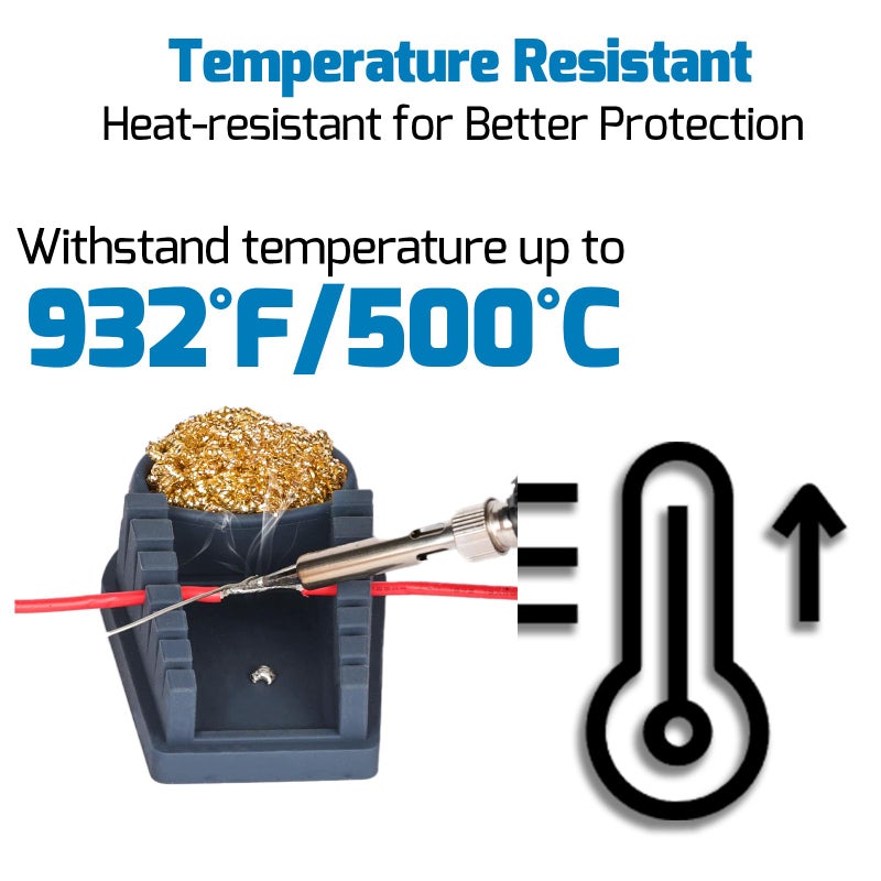 WEP S200 Gray Soldering Wire Holder, Heat Resistant Silicone Stand with Brass Wool Tip Cleaner and 6 V-shaped grooves, Helping Hands for Soldering - Image 4