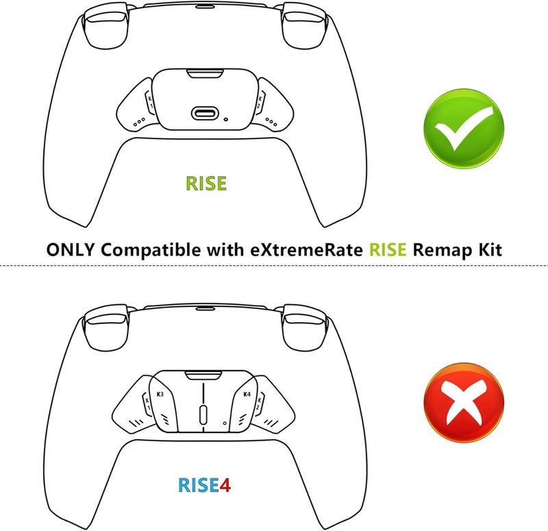 eXtremeRate أزرار خلفية بديلة من Rise ولوحة إعادة تعيين لوحدة التحكم PS5 لمجموعة إعادة التعيين Rise/RISE2.0 بديل زر معدني K1 K2 خلفي هالة قوس قزح زرقاء أرجوانية (ليست كاملة) - Image 2