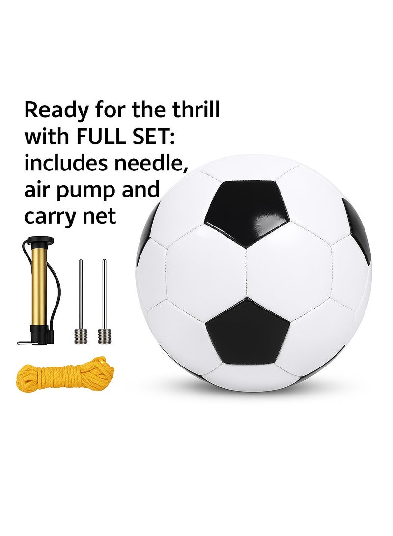 diu toyz Football Size 5 Classic Soccer Ball Black n White - Image 2