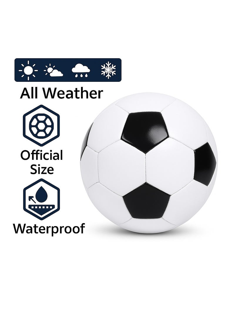 diu toyz Football Size 5 Classic Soccer Ball Black n White - Image 3