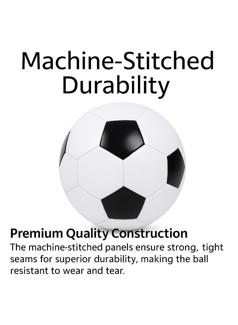 diu toyz Football Size 5 Classic Soccer Ball Black n White - Image 4