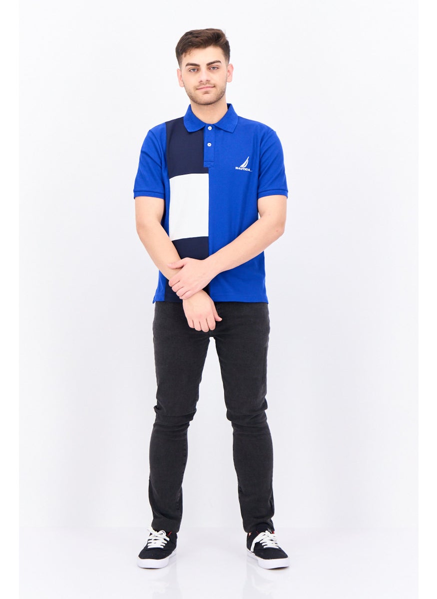 NAUTICA Men Regular Fit Embroidered Logo Short Sleeves Polo Shirt, Blue  - Image 4