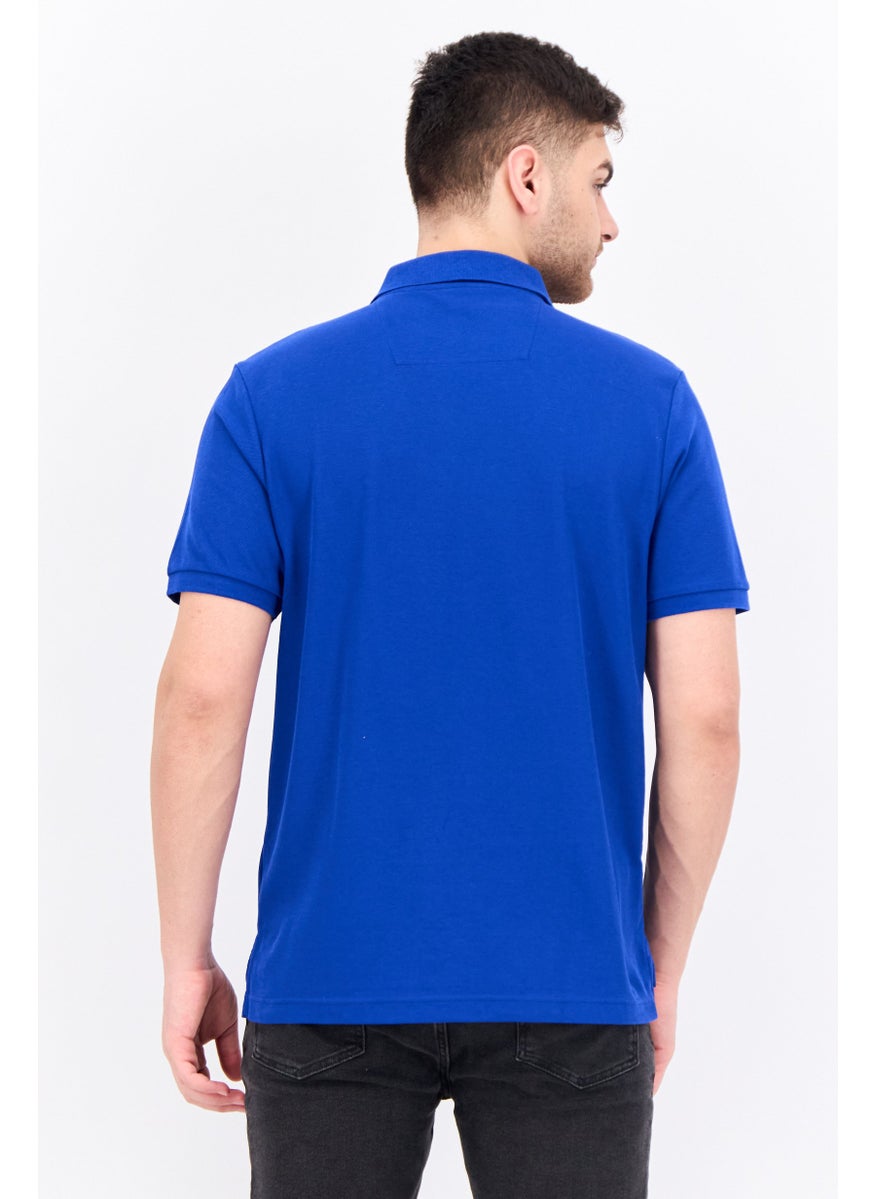 NAUTICA Men Regular Fit Embroidered Logo Short Sleeves Polo Shirt, Blue  - Image 3