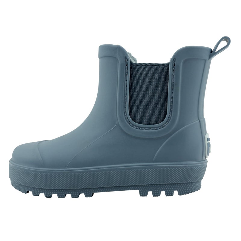 BEARPAW Toddler and Kids' Rain Boots with Faux-Fur Lining â€“ Waterproof Rubber Chelsea Boot for Boys & Girls â€“ Slate, Size 3 - Image 3