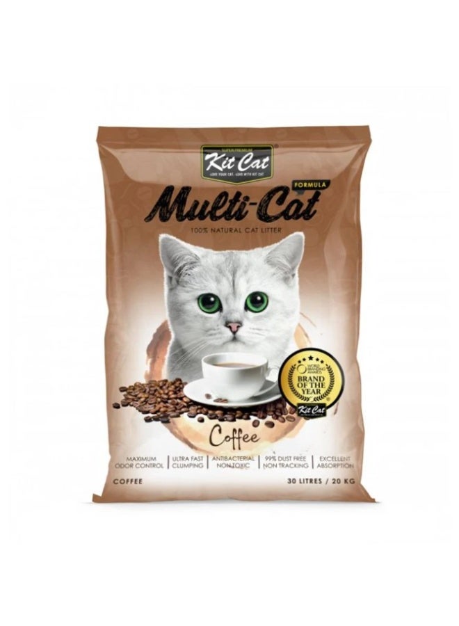 كيت كات رمل كيت كات متعدد القطط برائحة القهوة لترات - Image 1