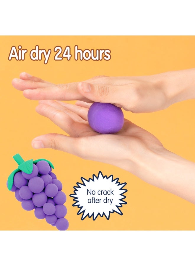 ديلي طين تشكيل ناعم يجف بالهواء 24 لون للأطفال للأعمال الفنية والحرف اليدوية - Image 4