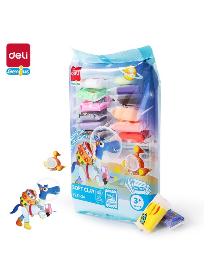 ديلي طين تشكيل ناعم يجف بالهواء 24 لون للأطفال للأعمال الفنية والحرف اليدوية - Image 1