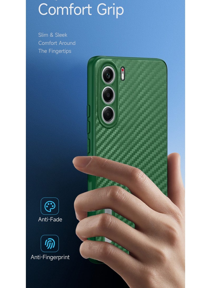 دبليو تيك Tecno Camon 40 4G 2025 غطاء هيكل من ألياف الكربون السيليكون السائل (MCFPSN) - أخضر غامق - Image 2