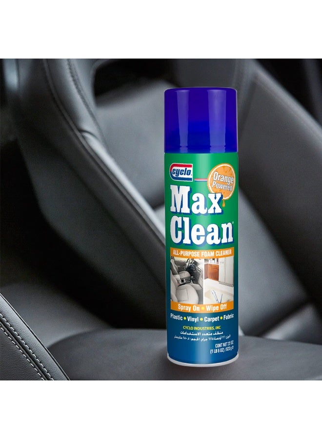 سايكلو بخاخ منظف رغوي متعدد الأغراض من Cyclo Max Clean (623 غرام) - منظف للأسطح المتعددة: المفروشات، السجاد، الأقمشة، البلاستيك والفينيل - Image 1