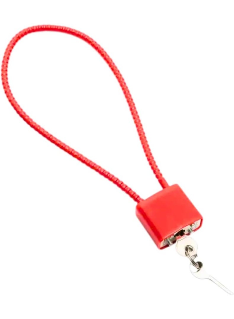 Red 2-Key Steel Cable Lock, Heavy Duty Long Lock for Bike, Luggage, Gym Bag, Flexible Steel Rope Lock Secure Outdoor Use, Cable Lock with Same Key for Travel and Security - Image 2