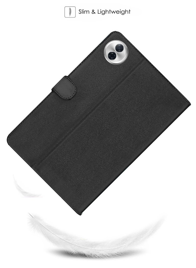 Wtech Honor Pad 10 5G 2025 (12.1 inches) PU Leather Magnetic Closure Flip Case Cover (TCFPSR) - Black - Image 2