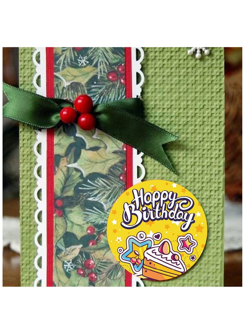 Happy Birthday Stickers Seals 500Pcs in 1Roll for Birthday Décor Party Supplies School Cards Sealing, 8 Designs Envelope Sealing Gift Wrap - Image 4