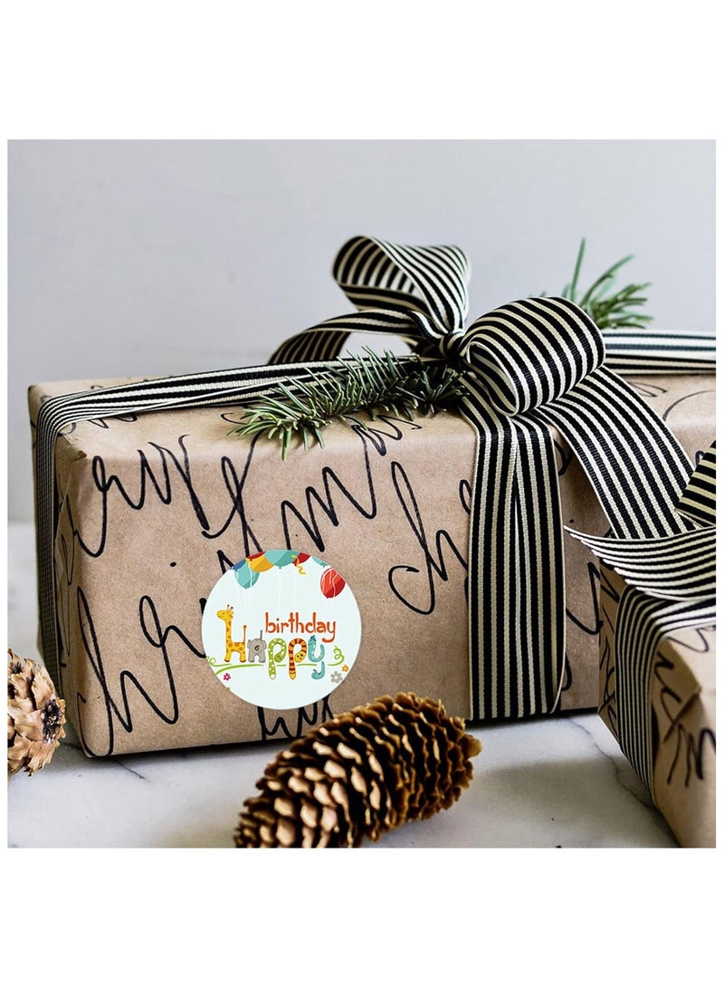 Happy Birthday Stickers Seals 500Pcs in 1Roll for Birthday Décor Party Supplies School Cards Sealing, 8 Designs Envelope Sealing Gift Wrap - Image 5