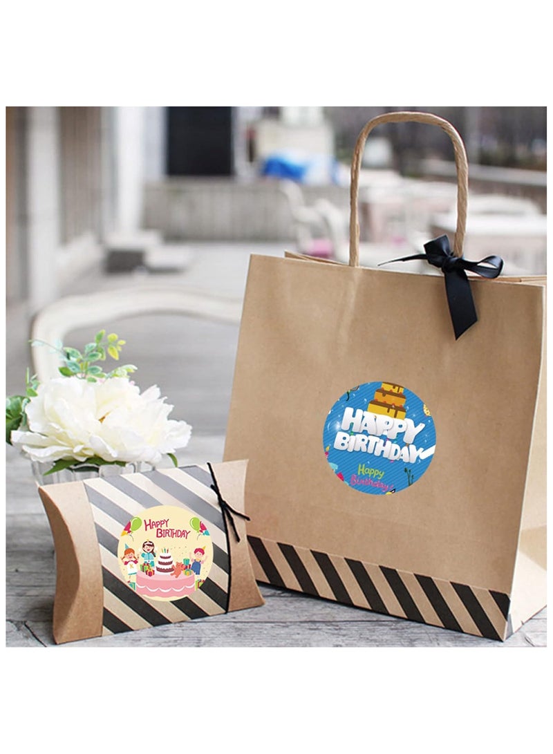 Happy Birthday Stickers Seals 500Pcs in 1Roll for Birthday Décor Party Supplies School Cards Sealing, 8 Designs Envelope Sealing Gift Wrap - Image 3