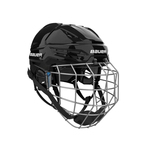 Bauer Re-Akt 55 Hockey Helmet Combo with Facemask, Senior (Black, Small) - Image 1