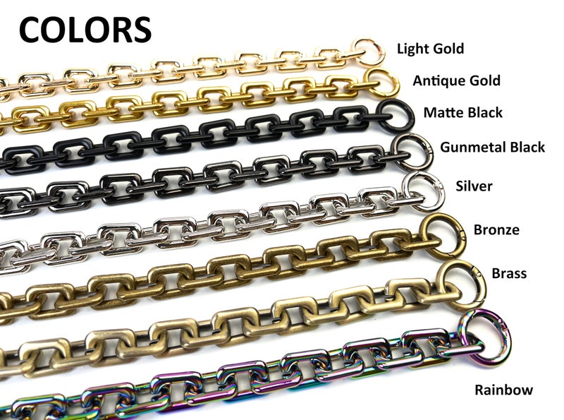 VersaKits Heavy Chunky Link Chain Strap Purse Handbag Top Handle Shoulder Straps Accessories Decoration Chain Strap Extender Charms Replacement(14.9'' Gunmetal Black) - Image 3