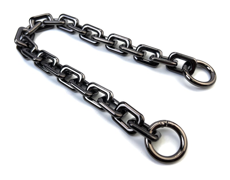 VersaKits Heavy Chunky Link Chain Strap Purse Handbag Top Handle Shoulder Straps Accessories Decoration Chain Strap Extender Charms Replacement(14.9'' Gunmetal Black) - Image 1