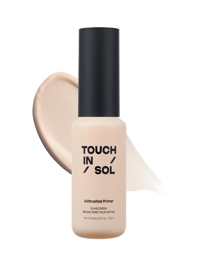 تاتش إن سول برايمر TOUCH IN SOL Airbrushed Primer SPF 40 - برايمر مكياج مع حماية من الشمس، قاعدة ناعمة ومُخفية للعيوب مع عامل حماية واسع النطاق من الشمس، تركيبة مرطبة خفيفة الوزن، مكياج كوري (1.01 أونصة سائلة) - Image 1