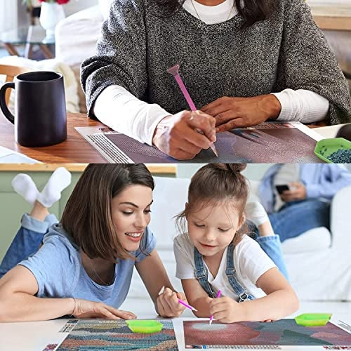Street27 Diamond Art Painting Kits For Adults-Full Drill Diamond Dots Paintings For Beginners,Moon Beach Round 5D Paint With Diamonds Pictures Gem Art Painting Kits Diy Crafts 12X16" (Moon Beach) - Image 5