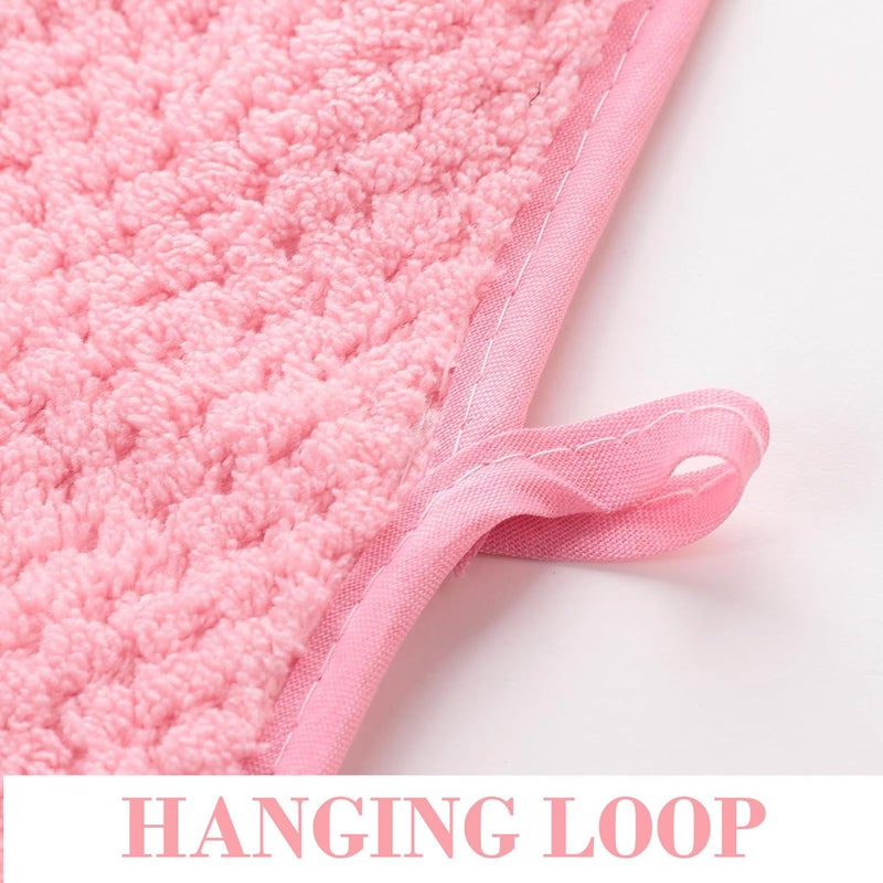 Kuber Industries 2 Piece Hand Towel Set|280 GSM|Gtm & Workout Towels|Super Absorbent & Antibacterial Treatment|Small Size Travel Friendly (Green & Pink) - Image 3