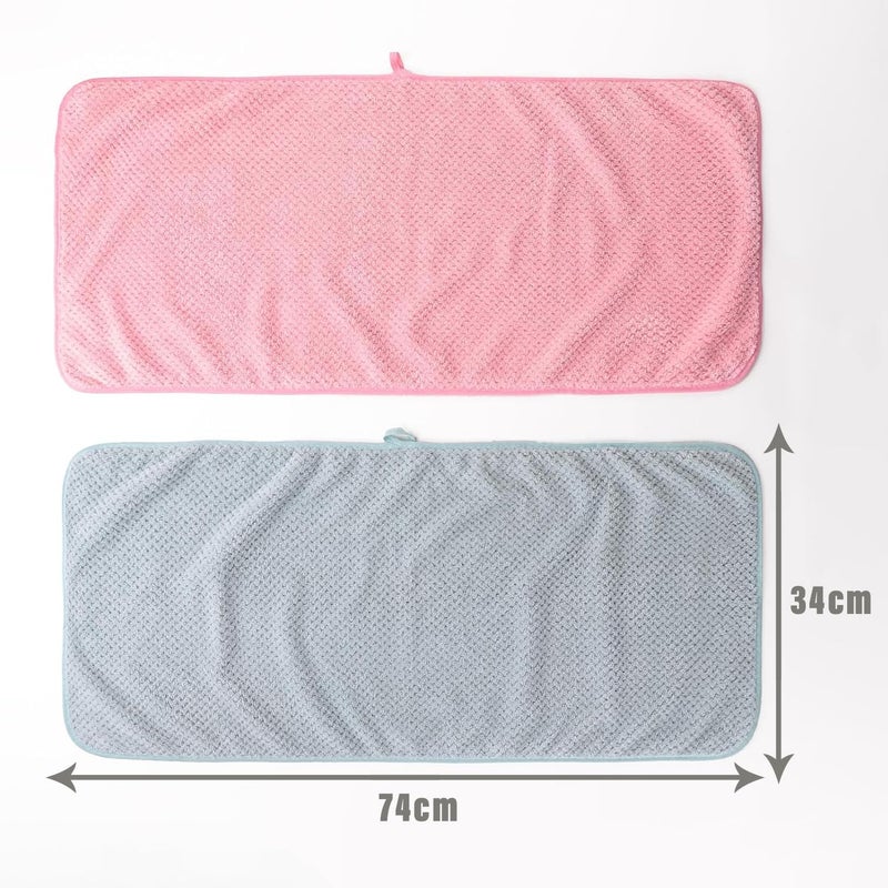 Kuber Industries 2 Piece Hand Towel Set|280 GSM|Gtm & Workout Towels|Super Absorbent & Antibacterial Treatment|Small Size Travel Friendly (Green & Pink) - Image 2