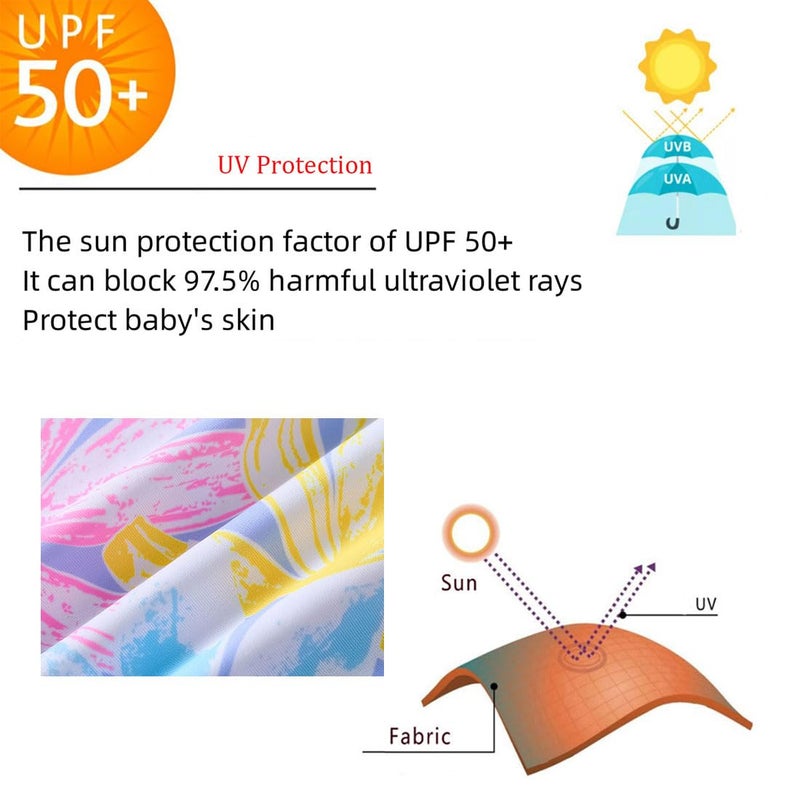 UMELOK Girls Rash Guard Swimsuits Long Sleeve One Piece Swimwear with UPF 50+ Sun Protection Zipper Bathing Suits Colorful Leaves,8Y - Image 3