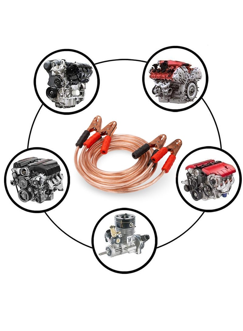 SPIDER Heavy Duty 500 AMP Car Booster Cables – 6 Gauge Copper-Clad Jump Start Cables with Strong Metal Clamps 5205 - Image 4