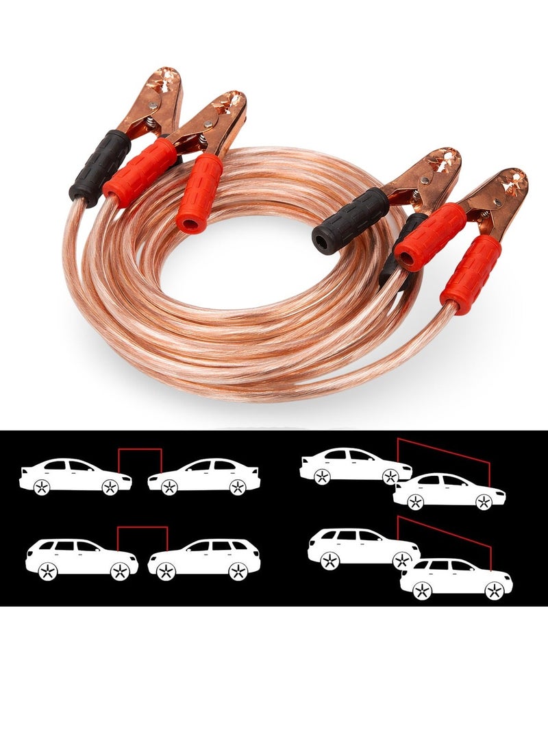 SPIDER Heavy Duty 500 AMP Car Booster Cables – 6 Gauge Copper-Clad Jump Start Cables with Strong Metal Clamps 5205 - Image 5