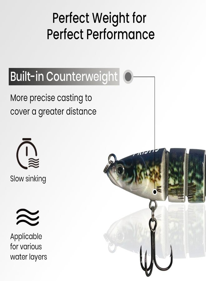 Pristis 5pcs Multi Jointed Swimbaits, Lifelike Topwater Fishing Lures for Saltwater Freshwater, Creative Angler Gifts, Slow Sinking Animated Hard Baits for Bass Pike Muskie Largemouth, Fishing Plugs - Image 5