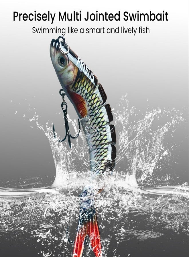 Pristis 5pcs Multi Jointed Swimbaits, Lifelike Topwater Fishing Lures for Saltwater Freshwater, Creative Angler Gifts, Slow Sinking Animated Hard Baits for Bass Pike Muskie Largemouth, Fishing Plugs - Image 2