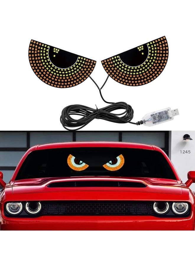 Dynamic LED Rear Windshield Eye Lights - USB Powered Animated Display - Interactive Back Window Decal - Multi-Mode Car Accessories - Image 5