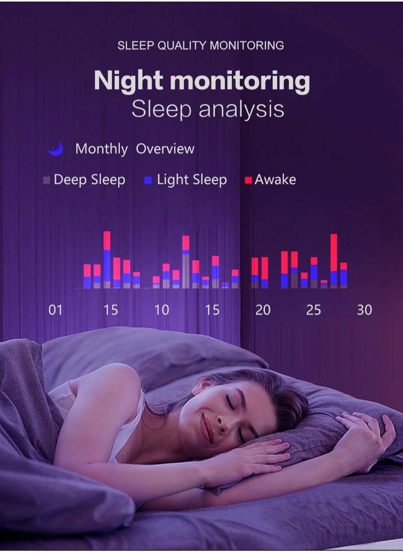 General - Smart Health Ring for Health Monitor Sleep Monitoring Blood Oxygen Heart Rate Calories Burned Finger Temperature Step Tracker Newest Intelligent Wearable Device Wireless Charging Gold No.22 - Image 1