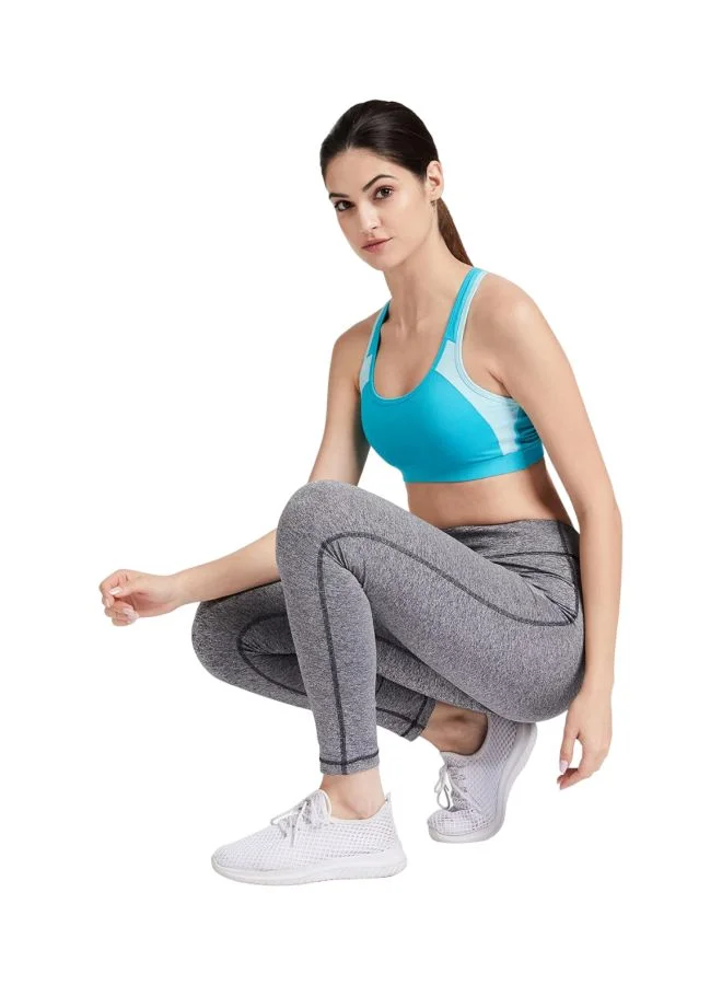 Jockey Teal & Mint Melange 1380 Women Wire free Padded Super Combed Cotton Elastane Stretch Printed Full Coverage Racer Back Styling Active Bra with Stay Fresh and Moisture Move Treatment for Women | Best Price UAE