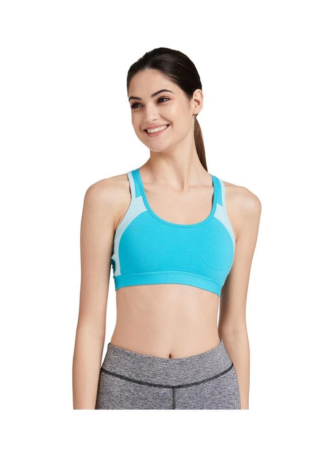JOCKEY - Jockey 1380 Women Wire free Padded Super Combed Cotton Elastane Stretch Printed Full Coverage Racer Back Styling Active Bra with Stay Fresh and Moisture Move Treatment - Image 1