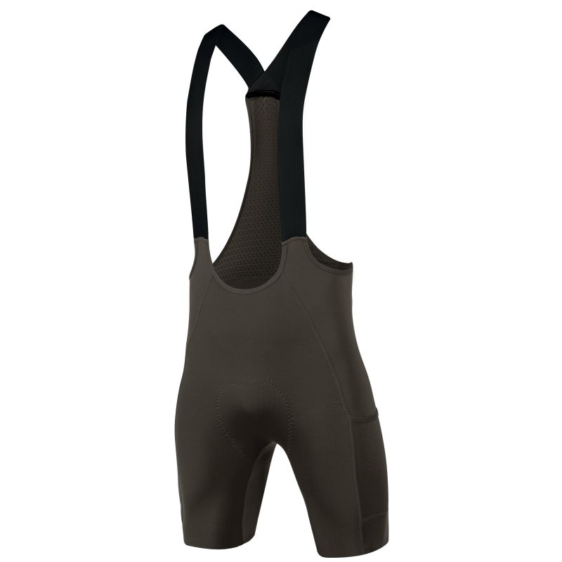 شورتات دراجات سانيتيك للرجال مع حمالات ملابس دراجات ضيقة 4D مبطنة مع جيب بني