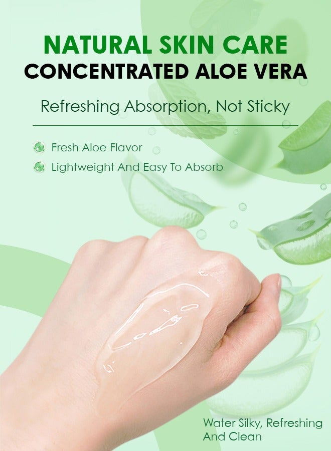 Kanza 3 قطع من جل الألوة فيرا الطبيعي (300 جرام × 3) لمرطب الوجه والجسم المنعش، جل مرطب للوجه، التحكم في الزيت، تنظيف عميق، ترطيب لون البشرة، تقليص المسام، مستخلصات جل الألوة فيرا الطبيعية النقية، كريم جل للوجه مدعوم. - Image 4