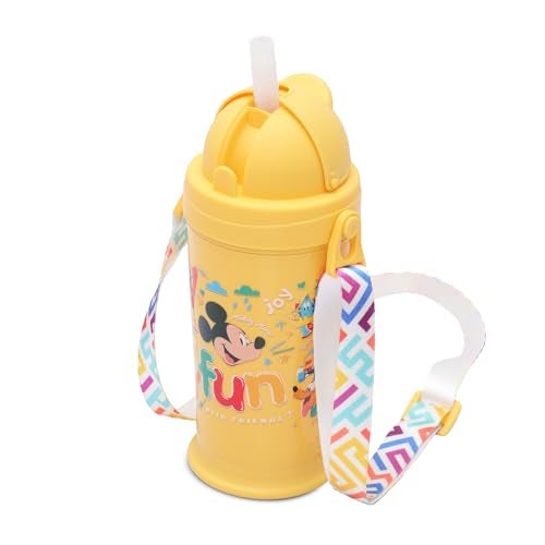 Jaypee Zippy Inner Stainless Steel 275 ml Yellow Disney Character Printed PU Insulated Water Bottle for Kids|Rustproof & Leakproof Bottle|Ideal for School & Travel - Image 3
