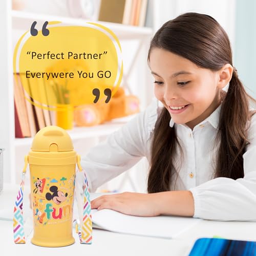 Jaypee Zippy Inner Stainless Steel 275 ml Yellow Disney Character Printed PU Insulated Water Bottle for Kids|Rustproof & Leakproof Bottle|Ideal for School & Travel - Image 5